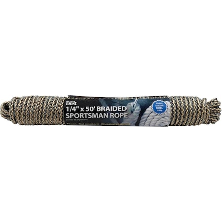 All-Source 1/4 In. x 50 Ft. Camouflage Braided Sportsman Polypropylene Packaged Rope 715102